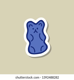 jelly bear doodle icon, vector illustration