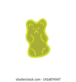 jelly bear doodle icon, vector illustration