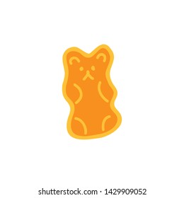 jelly bear doodle icon, vector illustration