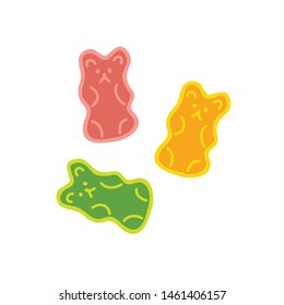 jelly bear doodle icon, vector illustration