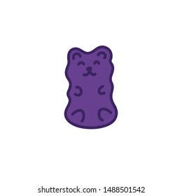 jelly bear doodle icon, vector illustration