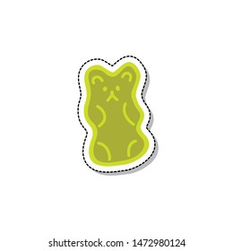 jelly bear doodle sticker icon, vector illustration