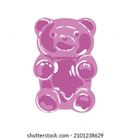 Jelly Bear. Hand drawn Vector Trendy illustration. Cartoon style. Seamless Pattern, Background, Wallpaper. Perfect for prints