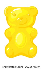 Jelly bear. Honey gummy sugar marmalade for kids, cartoon vector illustration isolated on white background