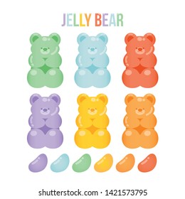 Jelly bears fruit gummy. Character Illustrator vector design - Vector