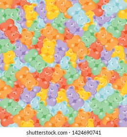 Jelly bears fruit gummy. Character Background Illustrator vector design - Vector