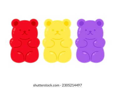 Jelly bears fruit gummy. Character Illustrator vector design.