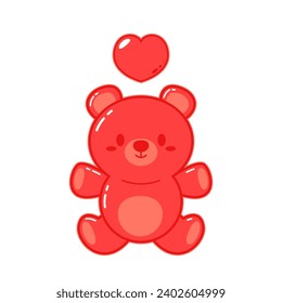 Jelly bears fruit gummy. Character Illustrator vector design. Jelly bears in Valentine's day.