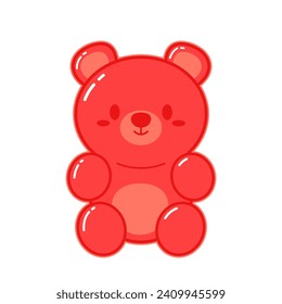 Jelly bears fruit gummy. Character Illustrator vector design.