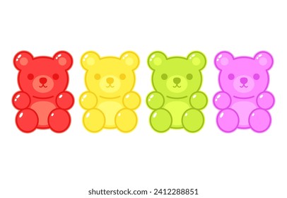 Jelly bears fruit gummy. Character Illustrator vector design.