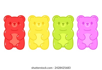 Jelly bears fruit gummy. Character Illustrator vector design.