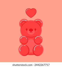 Jelly bears fruit gummy. Character Illustrator vector design.