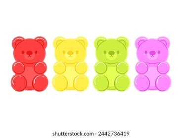 Jelly bears fruit gummy. Character Illustrator vector design.