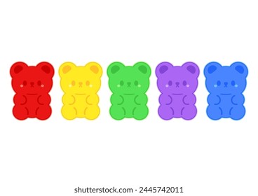 Jelly bears fruit gummy. Character Illustrator vector design.