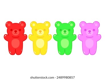 Jelly bears fruit gummy. Character Illustrator vector design.