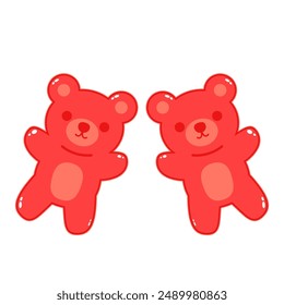 Jelly bears fruit gummy. Character Illustrator vector design.