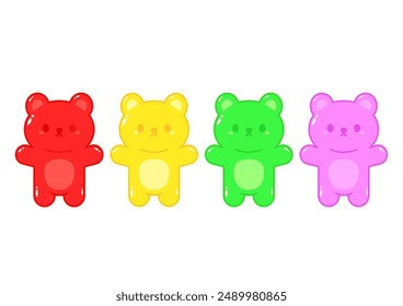 Jelly bears fruit gummy. Character Illustrator vector design.