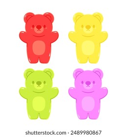 Jelly bears fruit gummy. Character Illustrator vector design.