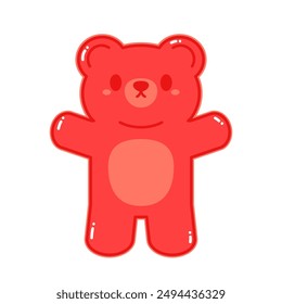 Jelly bears fruit gummy. Character Illustrator vector design.