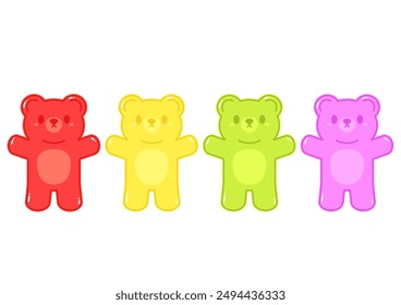 Jelly bears fruit gummy. Character Illustrator vector design.