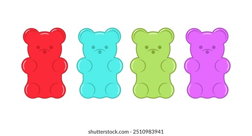 Jelly bears fruit gummy. Character Illustrator vector design.