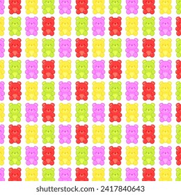 Jelly bears pattern. Jelly bears fruit gummy. Jelly bears vector.
