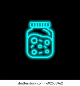 Jelly blue glowing neon ui ux icon. Glowing sign logo vector