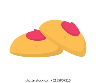 jelly butter cookie on white background