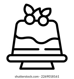 Jelly cake icon outline vector. Sweet pie. Chocolate meal