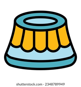 Jelly cake icon outline vector. Vienna beverage. Austria cuisine color flat