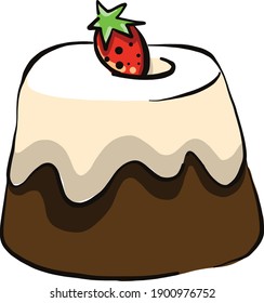 Pastel de gelatina, ilustración, vector sobre un fondo blanco.