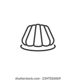 Jelly cake line icon. linear style sign for mobile concept and web design. Jelly pudding outline vector icon. Dessert symbol, logo illustration. Vector graphics