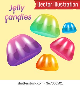 Jelly candies. Vector illustration.