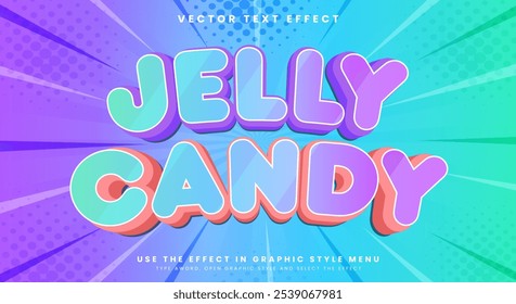 Jelly candy 3d texto editable Estilo efecto