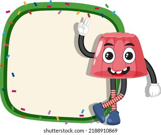 Jelly cartoon frame for text template illustration