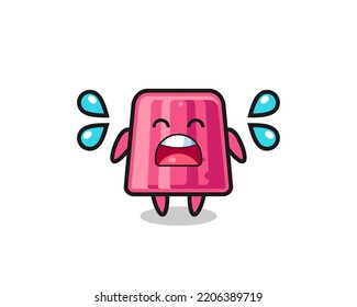 jelly cartoon illustration with crying gesture , cute design