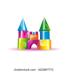 Jelly children's castle from cubes.