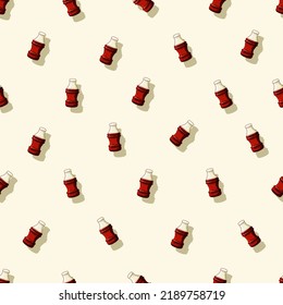 Jelly cola bottle seamless pattern. Gummy sweets. Baby treats. Vector cartoon background.