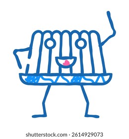 jelly dessert character doodle icon sketch vector. jelly dessert character sign. isolated symbol illustration