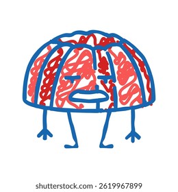 jelly dessert character doodle icon sketch vector. jelly dessert character sign. isolated symbol illustration