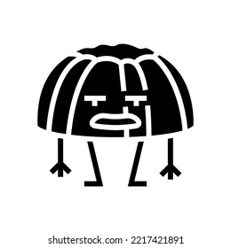 jelly dessert character glyph icon vector. jelly dessert character sign. isolated symbol illustration