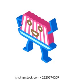 jelly dessert character isometric icon vector. jelly dessert character sign. isolated symbol illustration