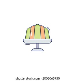 jelly dessert Icon Isolated On White Background 
