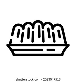 jelly dessert line icon vector. jelly dessert sign. isolated contour symbol black illustration