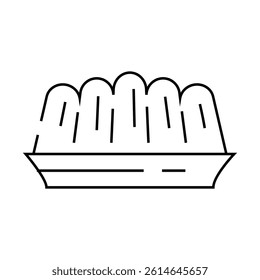 jelly dessert line icon vector. jelly dessert sign. isolated contour symbol black illustration