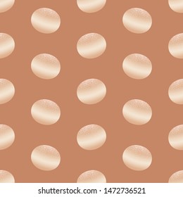 Jelly doughnut. Seamless vector pattern on brown background