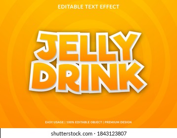 Jelly Drink Text Effect Template With Cartoon Style Use For Business Logo And Brand