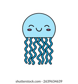 jelly fish clip art , blue cute bubbly 