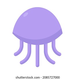 jelly fish flat clipart vector illustration