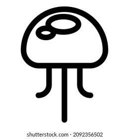 Jelly Fish Flat Icon Isolated On White Background